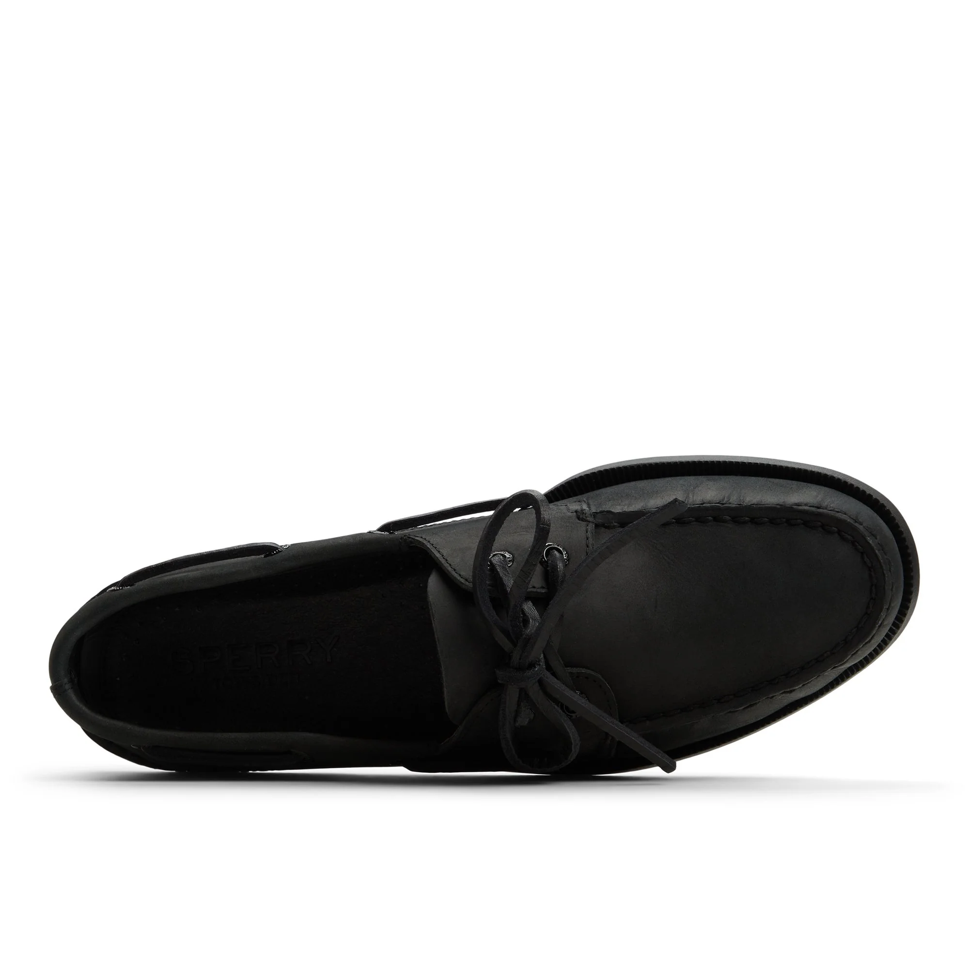Authentic Original™ 2-Eye Boat Shoe Nero Leather Smooth