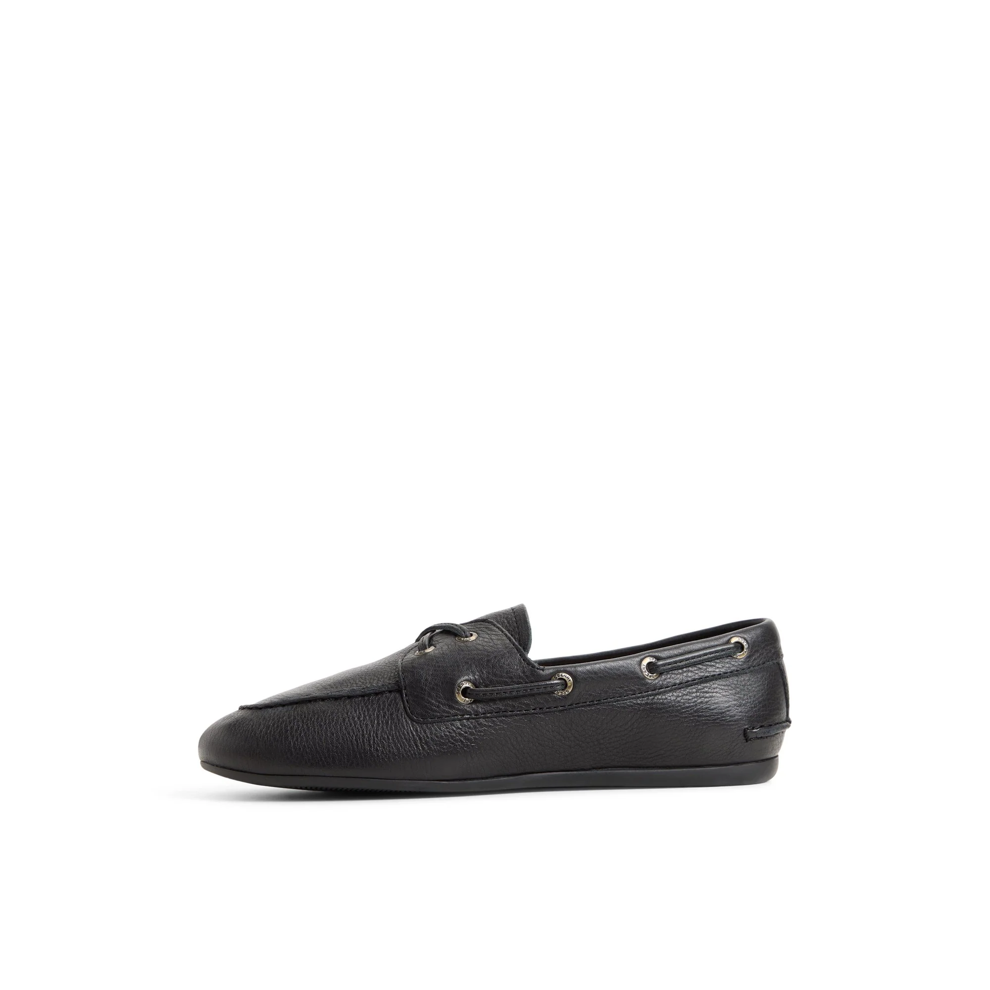 Slim Boat Shoe Black Leather Tumbled