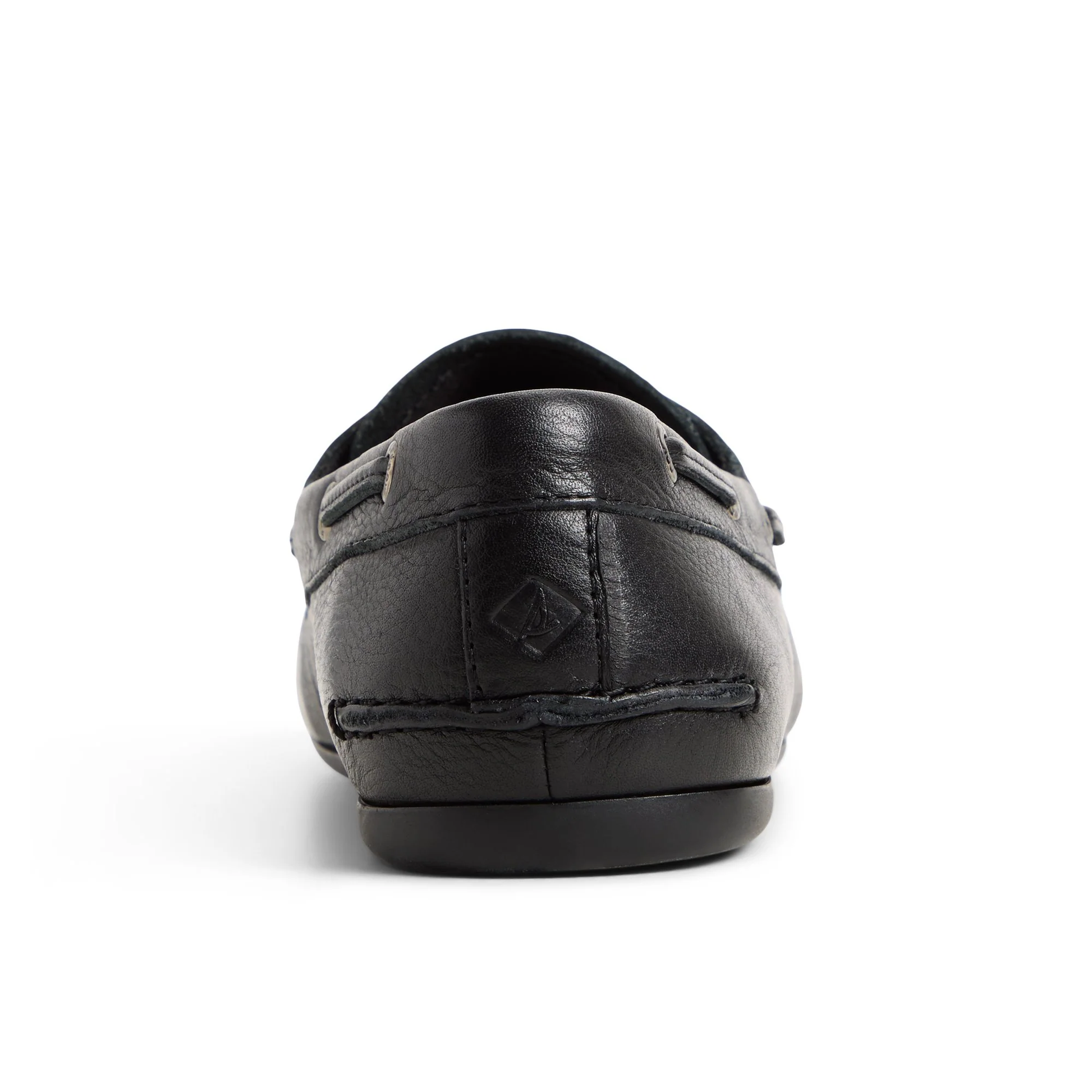 Slim Boat Shoe Black Leather Tumbled