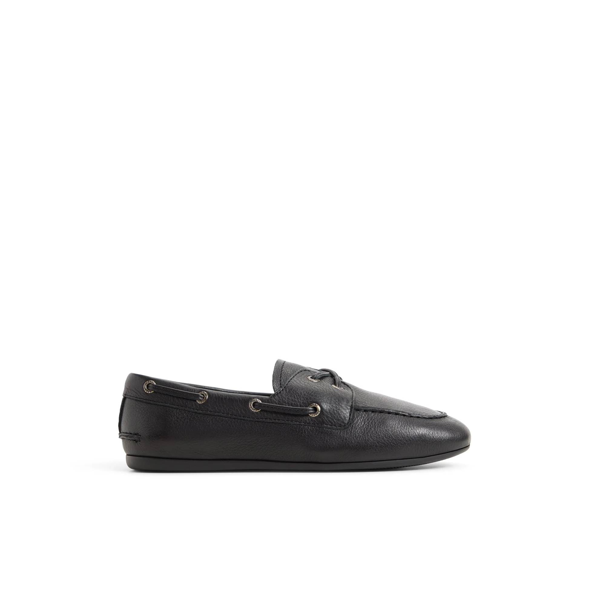 Slim Boat Shoe Black Leather Tumbled