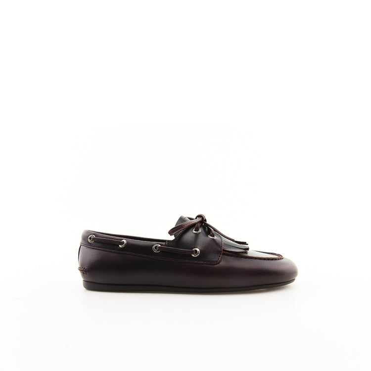 Slim Boat Kiltie Amaretto Leather Smooth