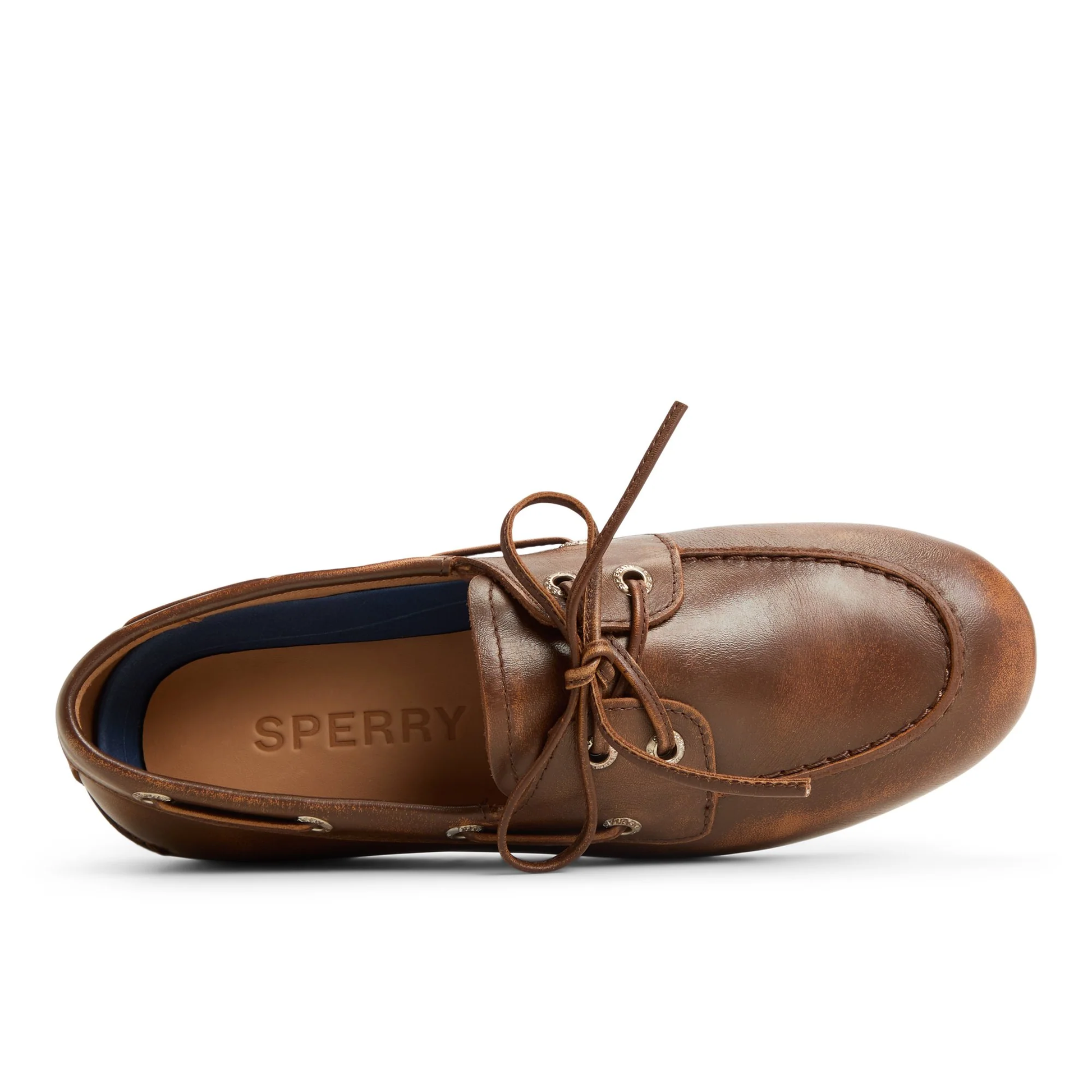 Slim Boat Shoe Tan Distressed