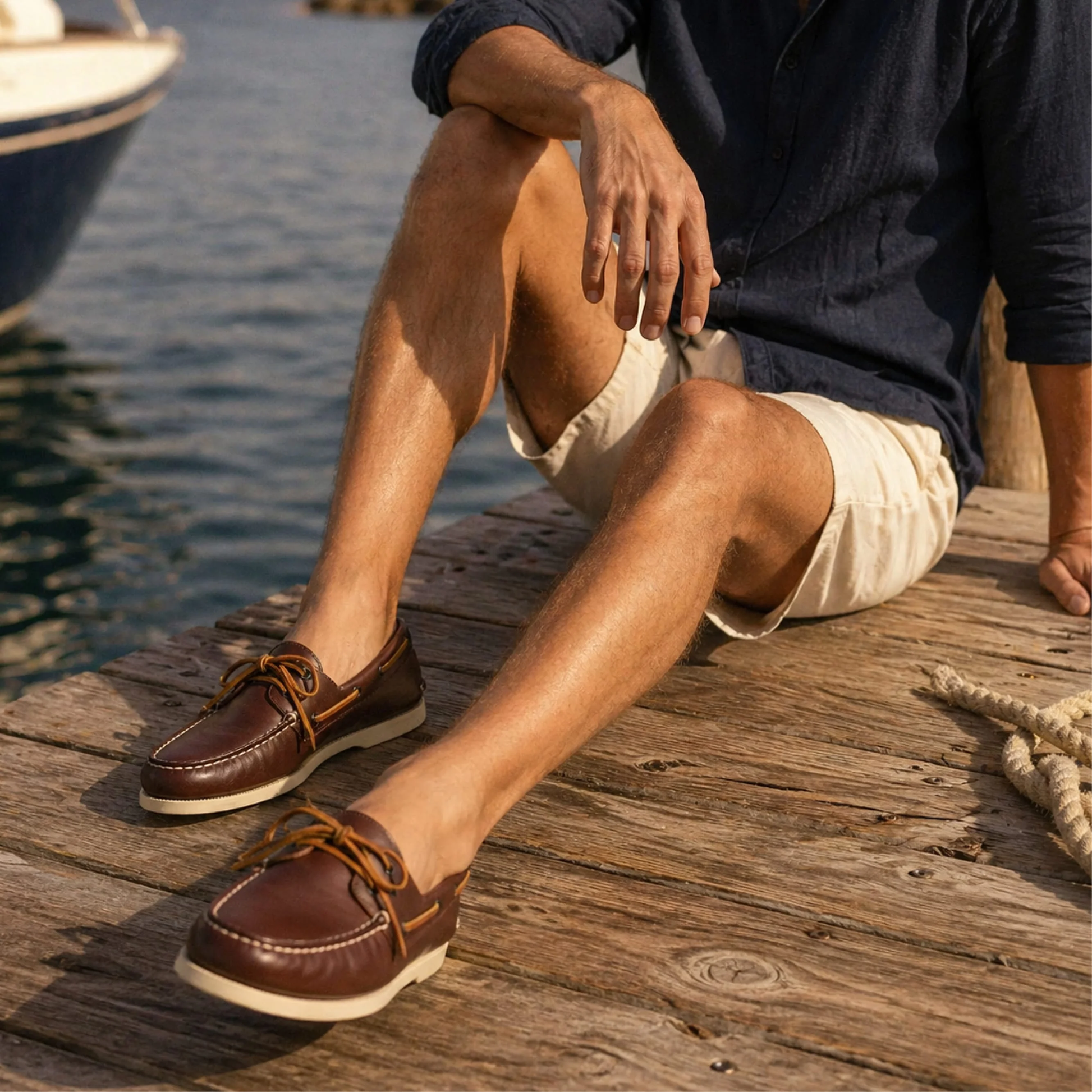 Authentic Original™ 2-Eye Boat Shoe Marrone Leather Smooth