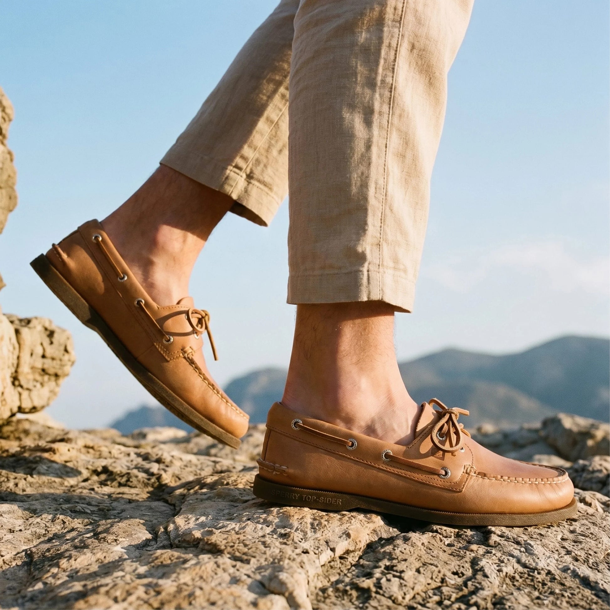 Authentic Original™ 2-Eye Boat Shoe Sahara Leather Smooth